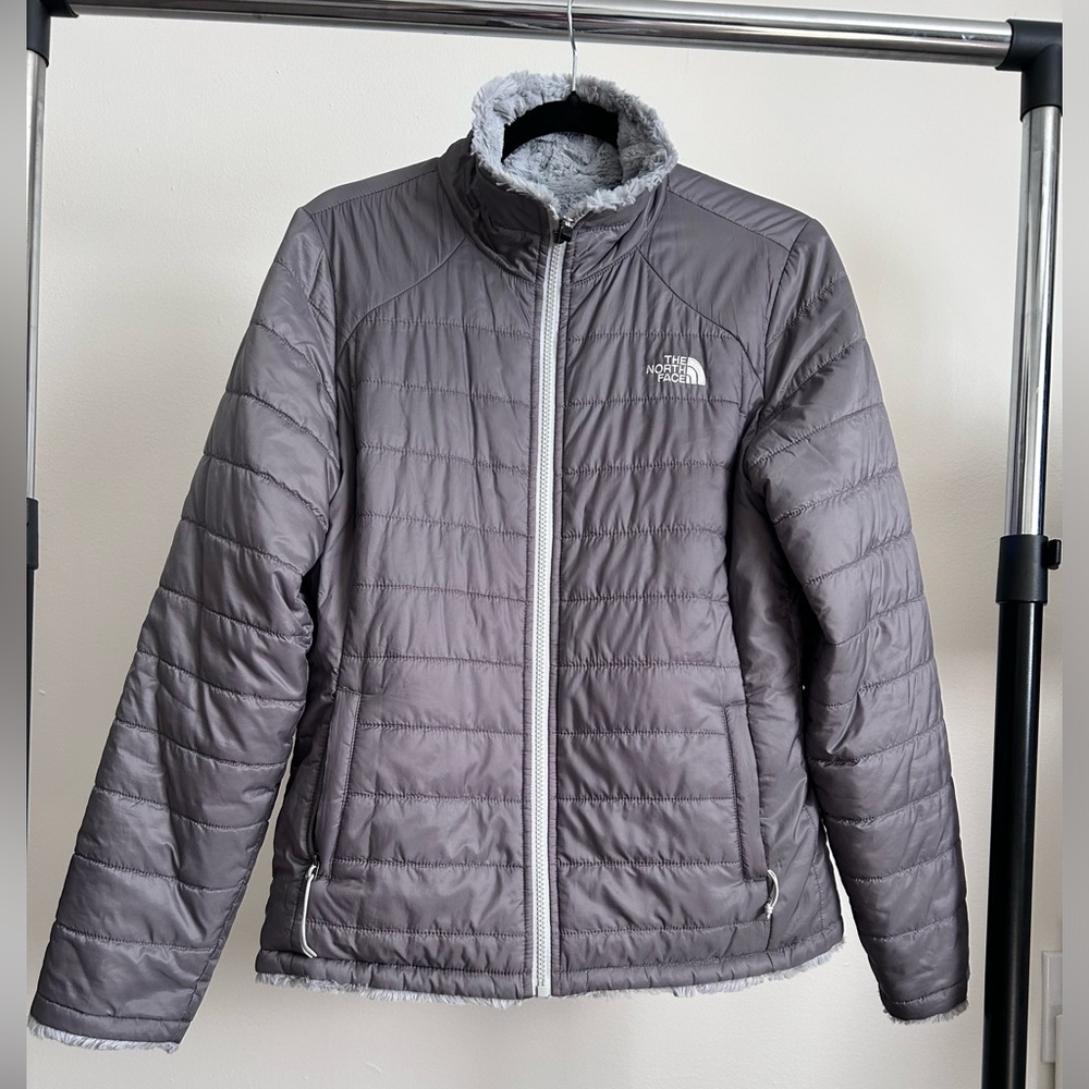 THE NORTH FACE Mossbud Insulated Reversible Womens Jacket Gray Size Medium